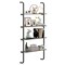 4-Tier Industrial Pipe Shelving with Metal Frame Perfect for Living Room or Kitchen